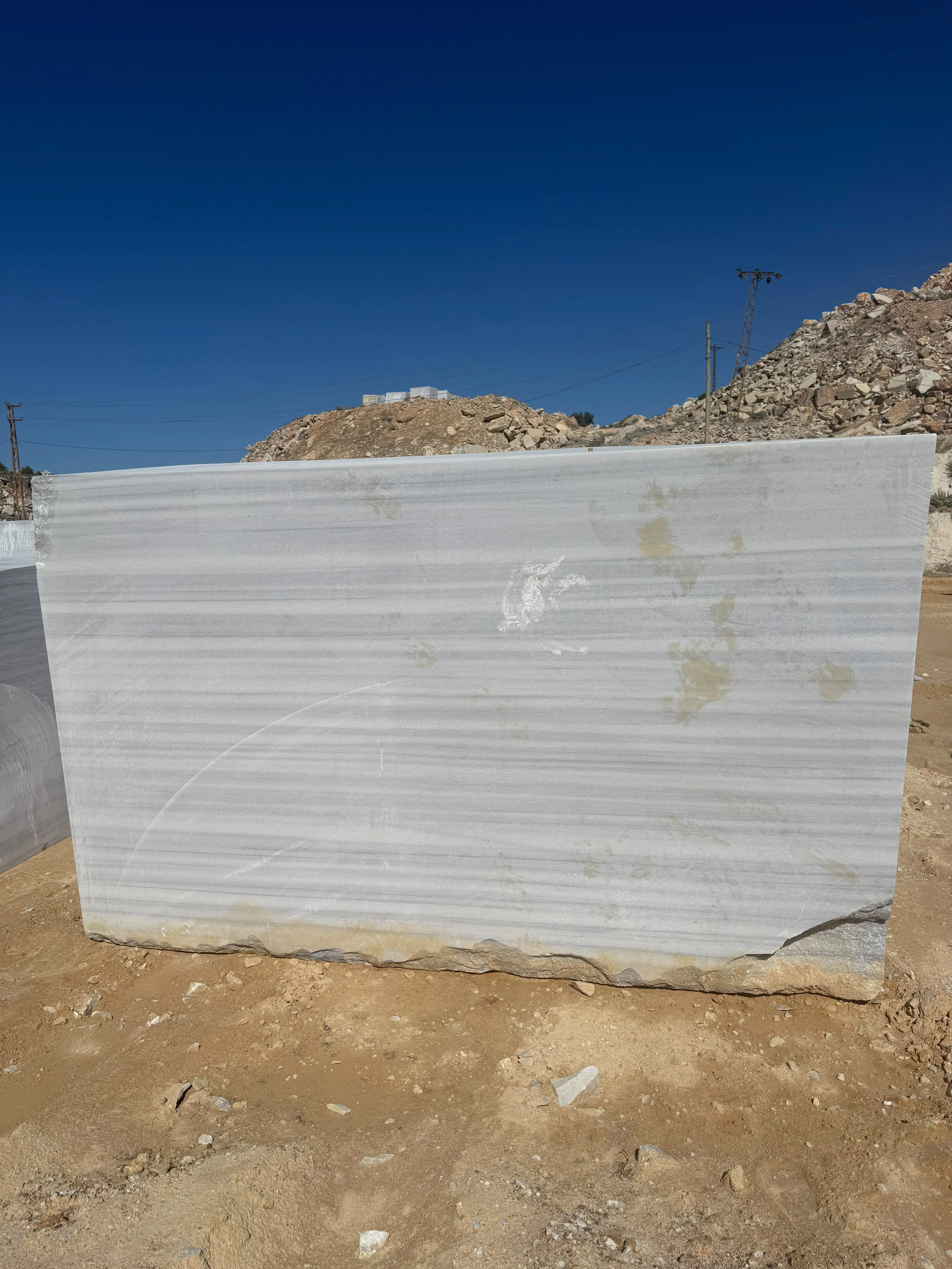 Marmara Equator Marble Blocks with parallel grey striped veins from Turkey