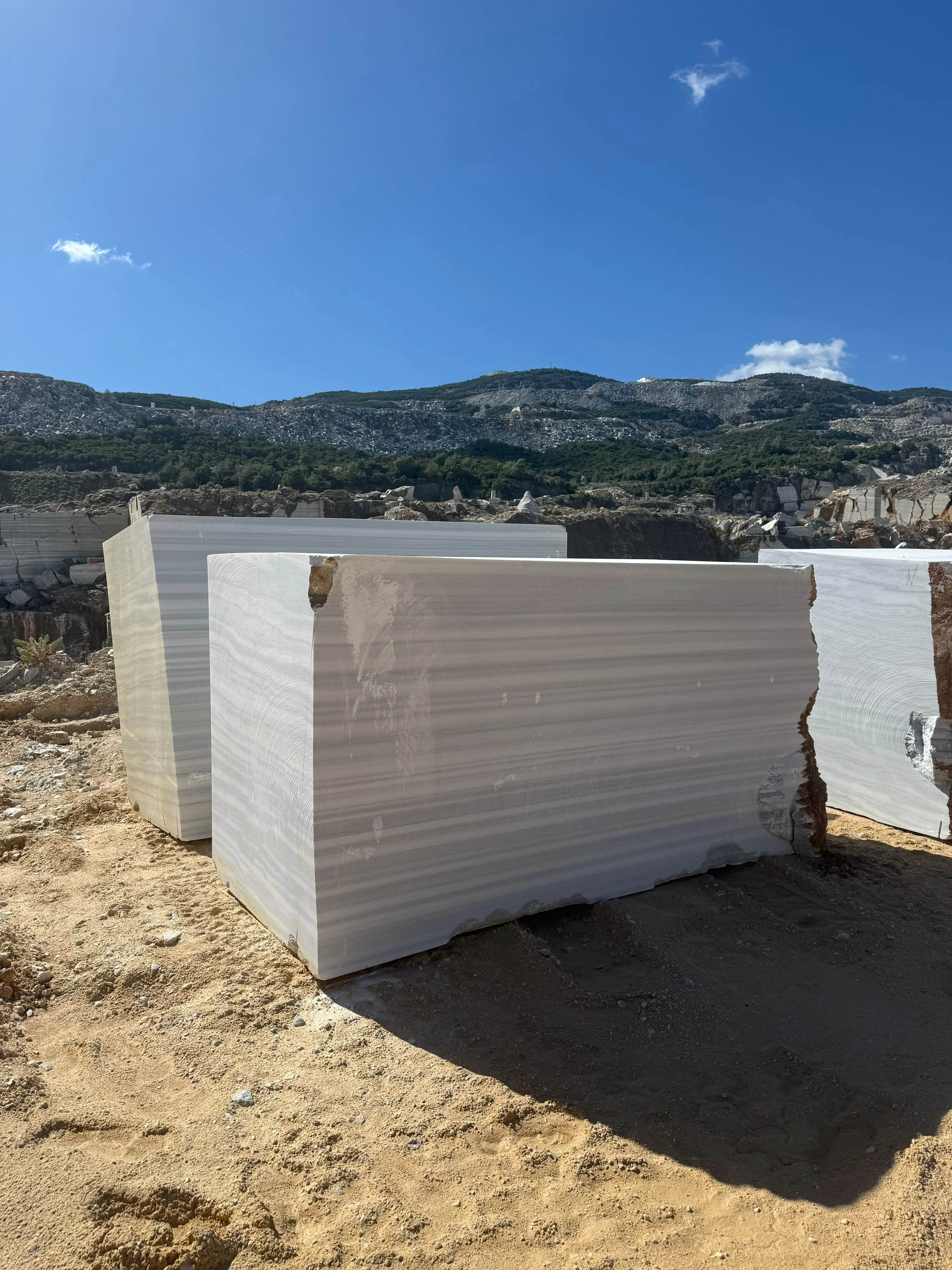 Marmara Equator Marble Blocks with parallel grey striped veins from Turkey