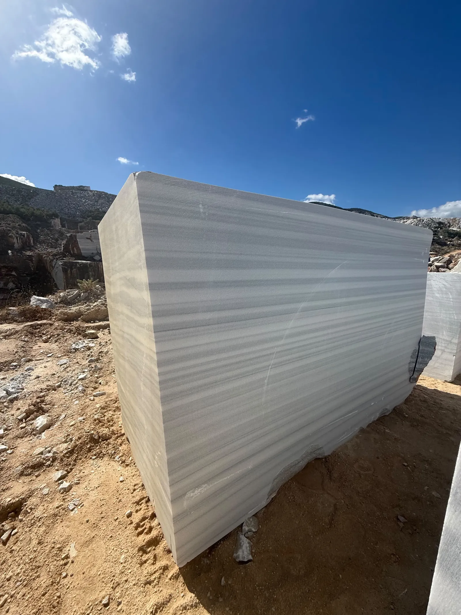 Marmara Equator Marble Blocks with parallel grey striped veins from Turkey