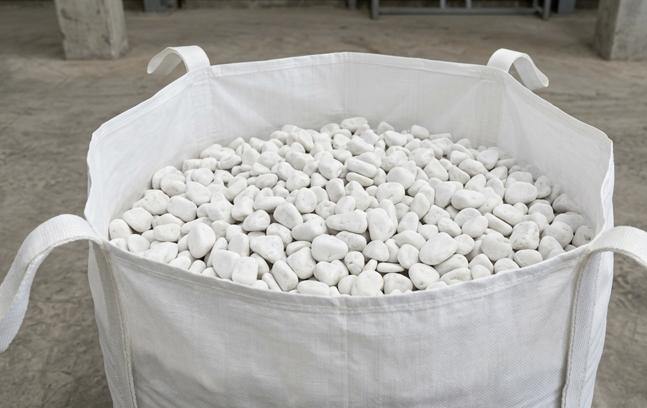 White Dolomite Tumbled Pebble Stone for landscaping and decorative projects